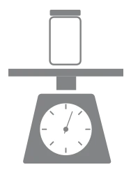 Waage mit leerem Gewürzglas